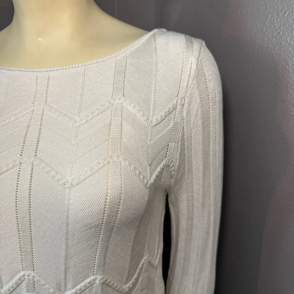 White House Black Market White Knit Sweater - Picture 4 of 10